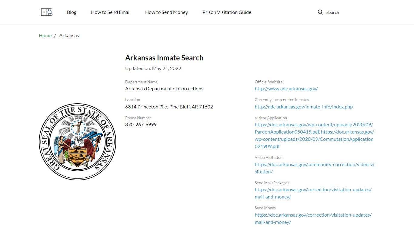 Arkansas Inmate Search – Arkansas Department of ...